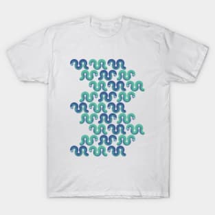 Little funny snakes (Turquoise and Blue) T-Shirt